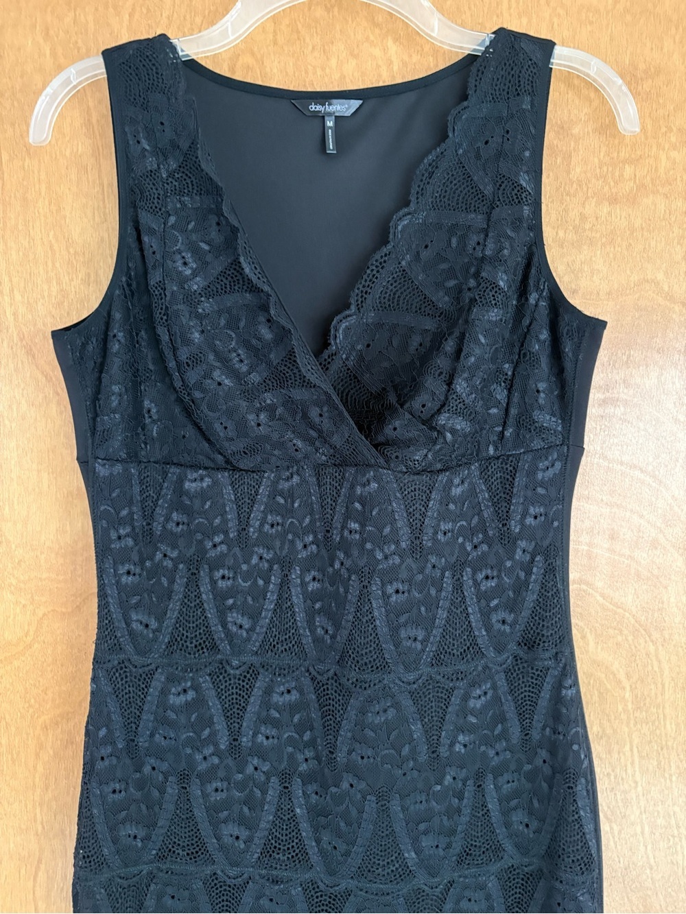 Daisy Fuentes Black Sleeveless Lace Sheath Dress Size M Black - Picture 4 of 13